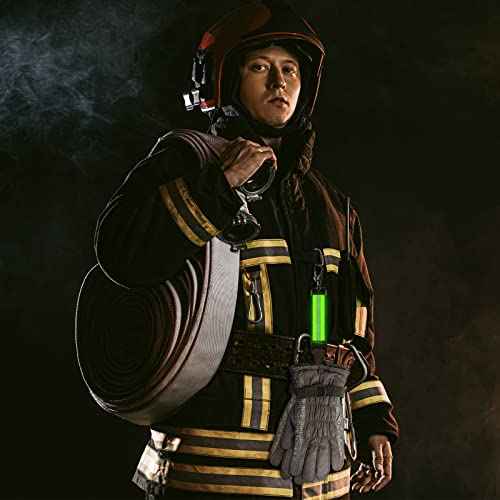 2 Pieces Firefighter Glove Strap with Reflective Trim Firefighting Glove Safety Strap Turnout with Swivel Snap Hook Clip