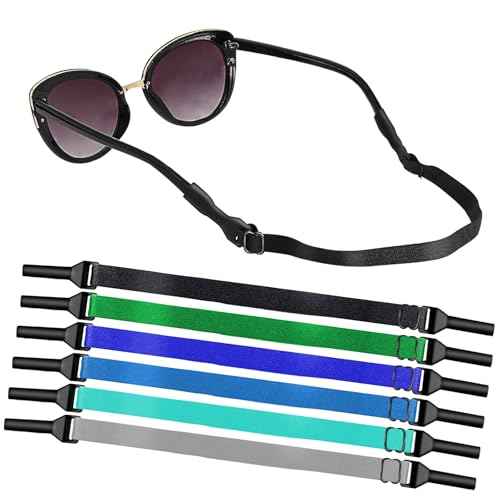 Adjustable Glasses Strap-6 Pack No Tail Eyeglass Straps Eyewear Retainer Sport Unisex Sunglass Straps Holder(8.2 IN)