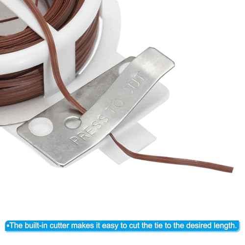 PATIKIL 65ft/20M Twist Ties, 3 Pack PE Garden Plant Ties with Cutter Reusable for Gardening Climbing Vines Office Home Cable Organizing, Brown