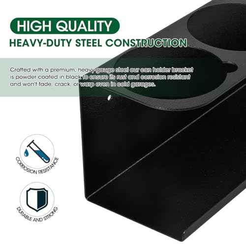 Touri 2 Pack Spray Can Holder for Garage and Workspace, Wall-Mounted Steel Aerosol Can Holder (10 Cans)