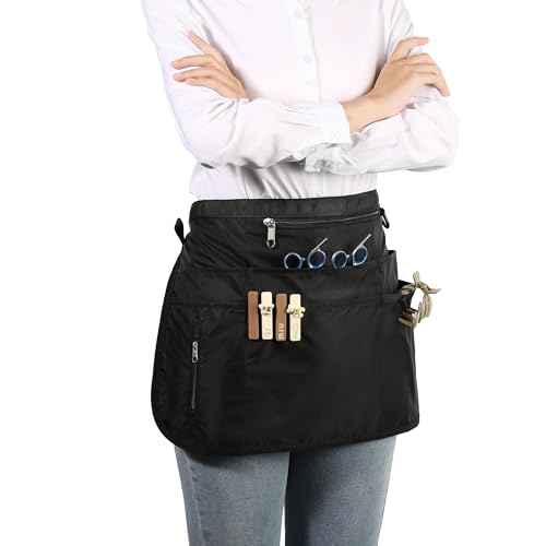 Barber Apron with 7 Pockets, Hair Stylist Apron for Men Women, Waterproof and Bleach-proof Hairdresser Bag for Cosmetology