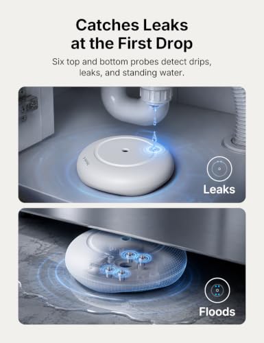 X-Sense Wi-Fi Water Leak Detector Kit Slim 1.14in, 3 Sensors, 120dB Alarm, App Alerts