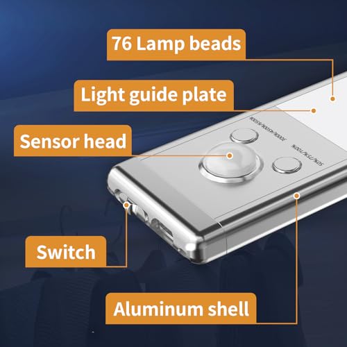 Soul Link 2-Pack 9.5" 76-LED Motion Sensor Under Cabinet Lights,