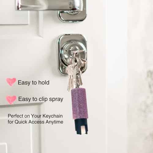Cute Bling Pepper Spray Keychain for Women - Lightweight, Easy-to-use Safety Twist Top for Quick Release Fashion Keychain Accessiory for Personal Protection