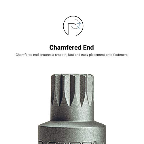 Capri Tools 13 mm M13 Super-Stubby XZN Triple Square Impact Bit Socket (CP30044)