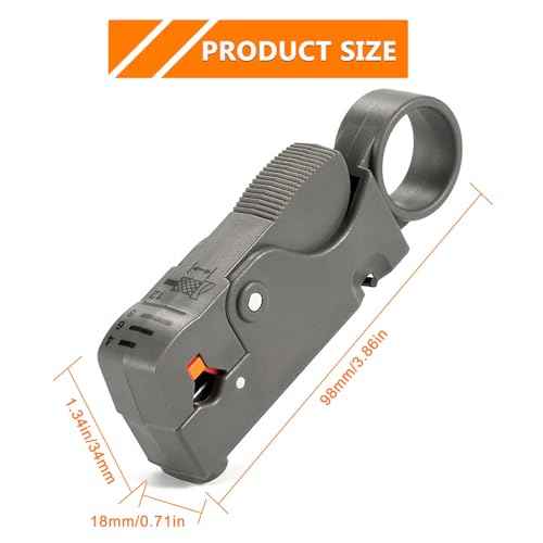 Rotary Coaxial Cable Stripper Cutter Tool, Cable Stripper Coaxial Wire Coax Stripping Tool RG6 RG62 RG58 RG59 Universal (Pack of 2)
