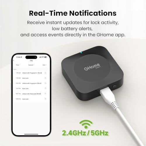 GHome Smart G2B WiFi Gateway for Bluetooth Smart Locks - Remote Access & Voice Control