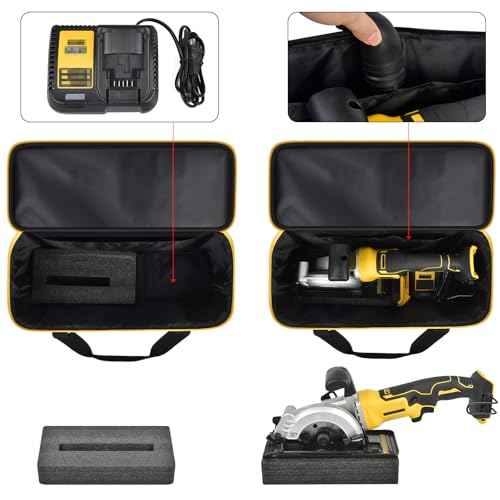 SAIKA Tool Bag for DEWALT ATOMIC 20V MAX 4-1/2"/ for DOVAMAN/for Worx WX439L/ for GALAX PRO Circular Saw Storage Organizer for Blade, Adapter, Blade Wrench, and Rip Guide£¨Case Only£©