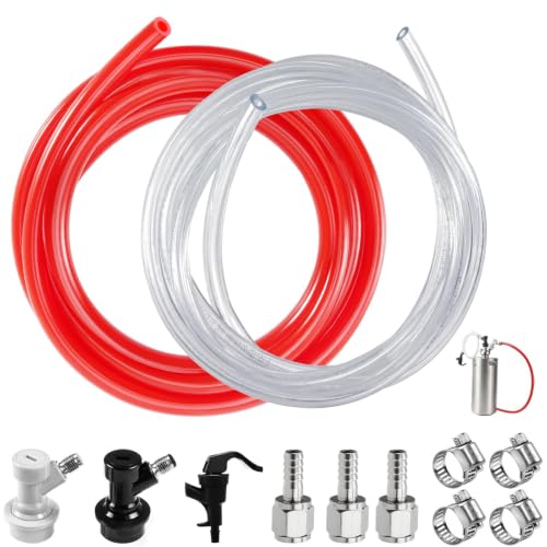 Wellbom 3ft Beer Line & 5ft CO2 Gas Line Kit with Ball Lock Keg Connectors