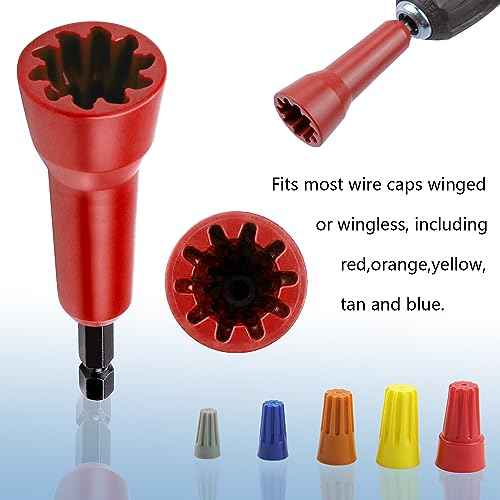 Wire Twisting Spinner,Spin-Twist Wire Connector Socket,Wire twist tool with 1/4" Chuck(Red)