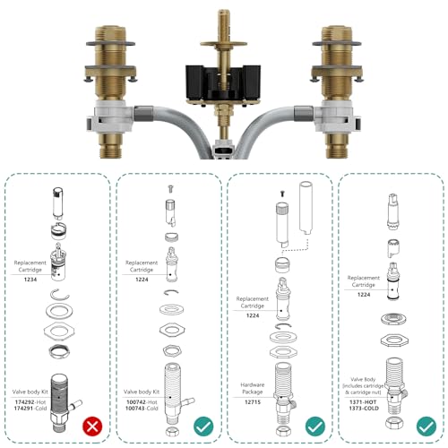 FEMAR 1224B Faucet Cartridge Compatible with Moen Two Handle Faucets - 2 Pack