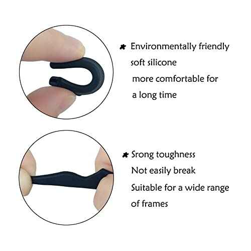 YINGFENG 15 Pairs1.8 Inch Anti-slip Eyeglass Ear Grips Hook, Comfortable Silicone Elastic Eyeglasses Temple Tips Sleeve Retainer for Sunglasses, Presbyopia Glasses, Spectacles Glasses, 3 Colors
