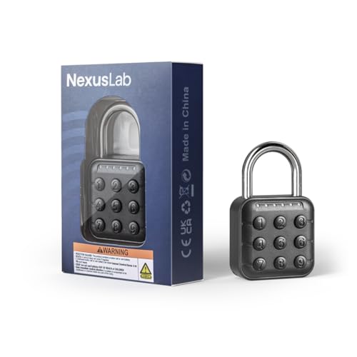 NexusLab Digital Keyless Padlock for Gym & Outdoor Use - Waterproof 6-Digit Lock
