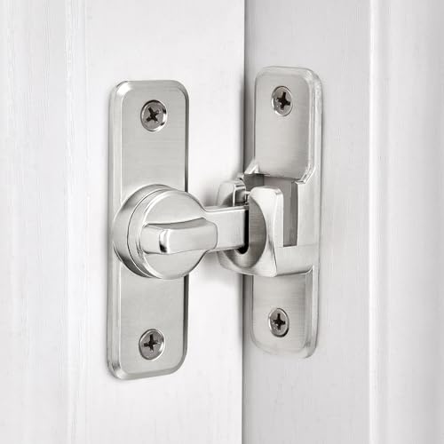 INIRET Silvery 90/180 Degree Flip Latch Zinc Alloy Barn Door Lock - Variation 1