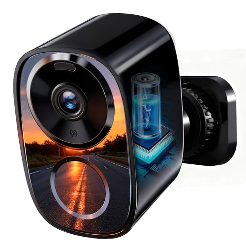 Realhide Black 2K UHD Wireless Security Camera with Full-Color Night Vision, 6-Month Battery, Dual WiFi & Cloud Storage