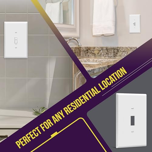 ENERLITES Oversized White Toggle Light Switch Wall Plate - 1 Pack