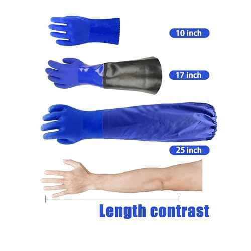 LIICHAAO Long waterproof fishing gloves,Cleaning Poison ivy gloves,Aquarium pool,Long elbow Resistant Abrasion