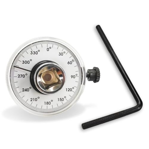 1/2" Digital Torque Wrench Angle Gauge, 360 Adjustable Adapter, Drive Meter for Professional Rotation and Angle Measurement