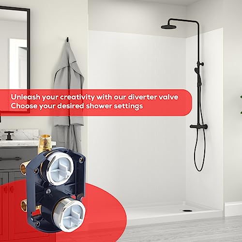 The Door Bull R22000 Brass Universal Rough-In Shower Valve with Diverter - Model R22000
