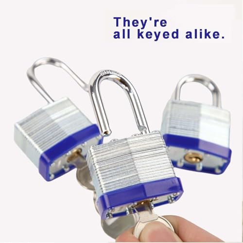 SEPOX 3-Pack Heavy Duty Outdoor Keyed-Alike Laminated Steel Padlocks 1-9/16"