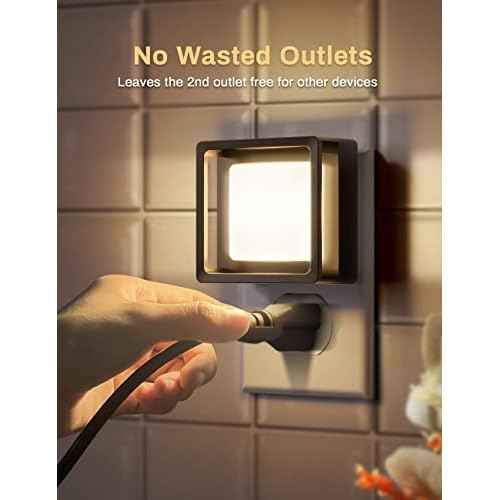 DORESshop LED Night Light, Night Lights Plug Into Wall [2 Pack] with Dusk-to-Dawn Sensor, Dimmable Nightlights, Adjustable Brightness for Bathroom, Hallway, Bedroom,Kids Room,Stairway,Soft White