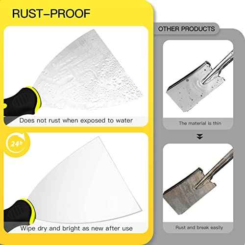 DEKEones Putty Knife Scrapers, 6 Inch Spackle Knife, Metal Scraper Tool for Drywall Finishing, Plaster Scraping, Decals, and Wallpaper
