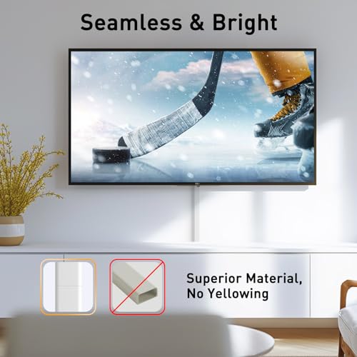 Delamu White Cable Management Raceways 56.7in L x 0.94in W x 0.47in H Wall Cord Hider