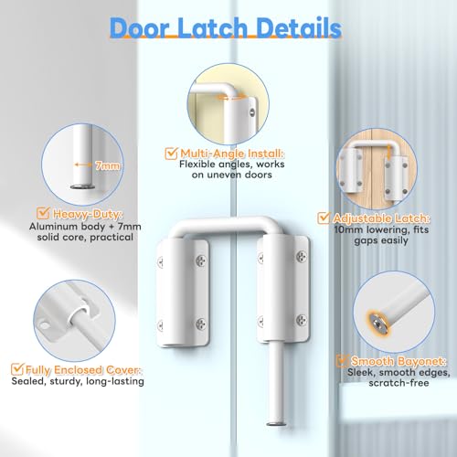 Mixizigoz White Sliding Door Loop Lock Latch 2-3/8 Inch - 1PC