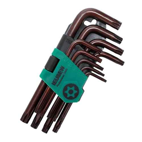 Torx Allen Wrench Set, Tamper Resistant Key Set, S2 Steel, 9-Piece T10-T50 Star Wrench