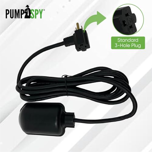PumpSpy 10ft Piggyback Tether Float Switch for Sump & Sewage Pumps