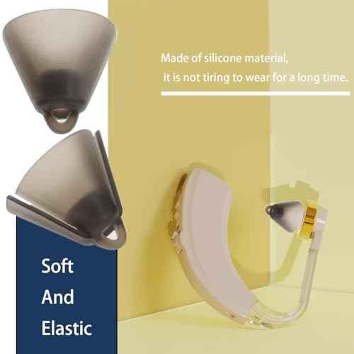 10pcs Hearing Aid Domes Soft Silicone Receiver Tulip Domes Audiphone Ear Tips Replacements Earbud Audiphone Invisible Tip Domes Transparent Black