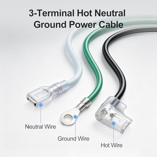 15A 120V LCDI Power Supply Cord with NEMA 5-15P Plug, 7.2 ft Shielded Cable