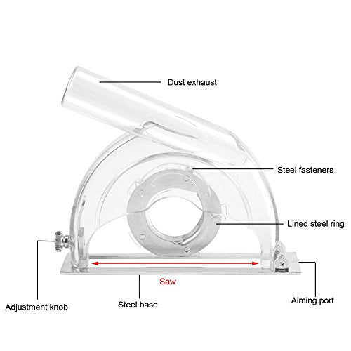 Professional Angle Grinder Dust Shroud Guard 4-5" for 3/4/5" Blades Clear Polycarbonate