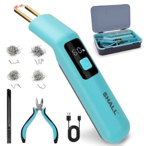 SHALL Plastic Welder, Cordless Plastic Welding Kit with 200 Staplers, USB Rechargeable Plastic Welder Kit with Portable Storage Bag for Bumper Repair, DIY Projects and other Plastic Repairs