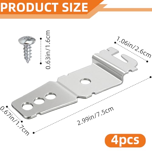 Dishwasher Mounting Bracket Set, 4-Pack with Clips for Whirlpool/Kenmore/Maytag