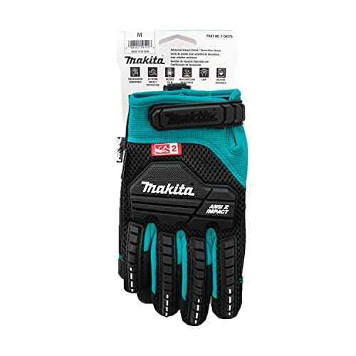 Makita Unisex Impact-rated T 04276 Advanced ANSI 2 Impact Rated Demolition Gloves Medium