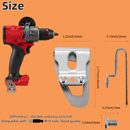 6 Pack 42-70-2653 Belt Clip/Hook compatible with milwaukee Work with M18 tool Impact Driver Hammer Drill Replace for 2797-22£¬2604-20, 2604-22, 2604-22CT with Free Screw