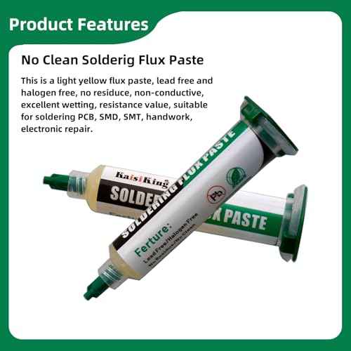 Kaisiking No Clean Soldering Flux Paste,Lead-Free Solder Flux for Electronics Soldering Rosin Flux 10cc