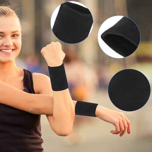 2 Pairs Wrist Compression Sleeve, Nylon Wristbands Brace for Support Wrist, Soft Elastic Sport Support Wraps for Wrist Protect, Carpal Tunnel Wraps Protector for Basketball Volleyball Golf Playing
