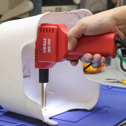 YIHUA 960-V90 High Power Plastic Welding Kit with LED Light, 200 Hot Staples for Car Bumper, Gas Tank, Plastic Crack Repair, Thicker Plastics