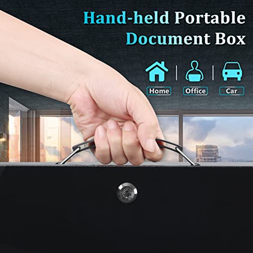 Dalmbox X-Large Fire Resistant Document Safe with Key - Black