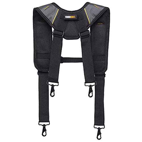 ToughBuilt ? Pro Padded Suspenders, Heavy-Duty Adjustable Work Suspenders with Breathable Padding, Durable Buckle Clips, and Reinforced Stitching for Tool Belts and Jobsite Comfort