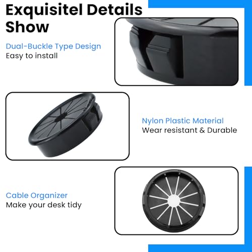 Aifeier ET 5PCS Petal-Shaped Cable Grommets 1-1/2 Inch (37.5mm) - Organize & Protect Wires