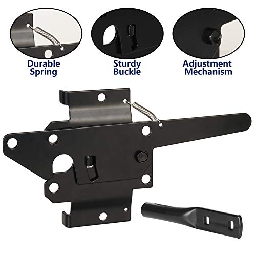 Post Mount Gate Latch for Wooden Fence Self-Locking Heavy Duty Gate Hardware