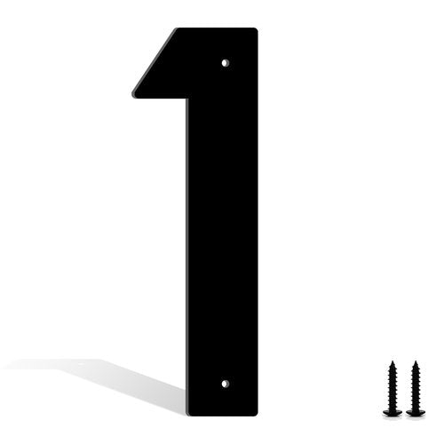 Dxiaojj 3 Inch Black Metal House Numbers and Letters A-Z & 0-9, Waterproof Rustproof Modern Address Numbers for Mailbox, Door, and Outdoor Home Office(1)