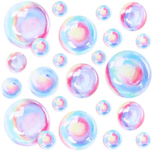 4 Sheets Bubble Wall Decals Colorful Bubbles Wall Stickers Cutouts Ocean Bubbles Wall Stickers Underwater World Background Decoration Mermaid Wall Decor for Kids Room Bathroom Mermaid Theme Party