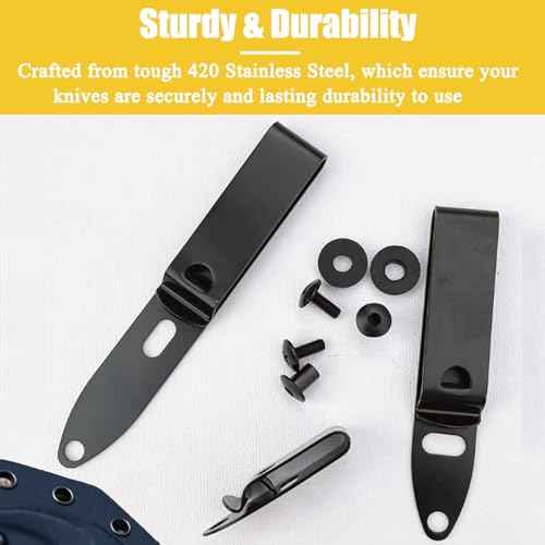 Kydex Belt Clip Knife Sheath Kit, Stainless Steel Kydex DIY Holster Kit, Knife Clips Replacement with Screws, Universal Metal Belt Clip for Knife Sheaths, IWB Holster Belt Clip