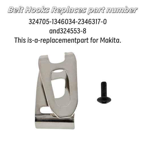 Makita Cordless Tools Belt Clip Replacement (7+7 PCS) - Includes 346449-3 Belt Clip & 251314-2 Screw Kit - Compatible with 324705-1, 346034-2, 346317-0, 324553-8 Models