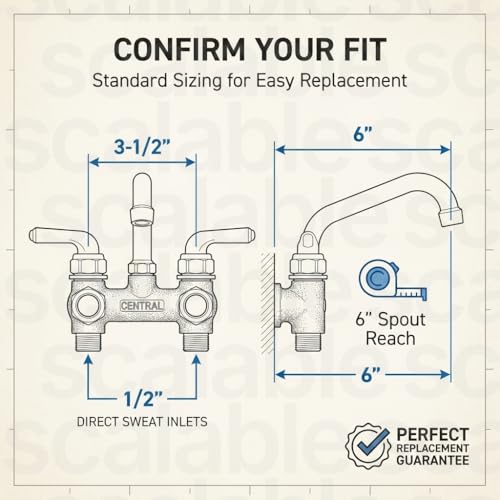 Heavy Duty Wall-Mounted Laundry Faucet with Swivel Spout - Rough Brass Finish, 6" Reach