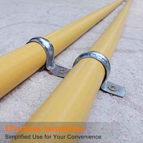 HARFINGTON 50pcs Conduit Clamp, EMT One-Hole Strap, U Tube Pipe Clamp, 10mm 3/8-Inch Pipe Dia, 6mm 1/4 Inch Hole Dia Rigid Pipe Strap, U Shaped Bracket for Tube Hose Wire Cord Fixing